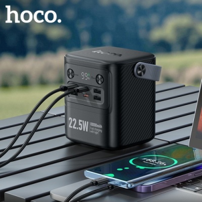 додаткова батарея power bank hoco j152 tough 22.5w+pd20w+light 80000mah (чорний) 
