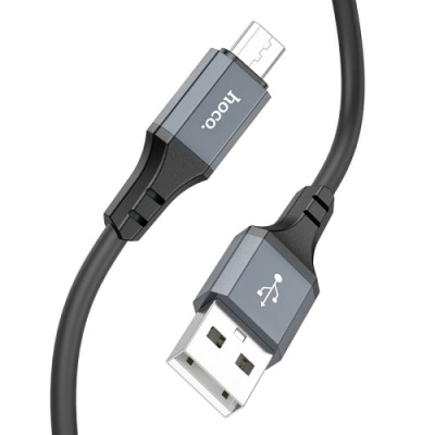 кабель hoco x86 silicone usb - microusb 2.4a/1m (чорний) 