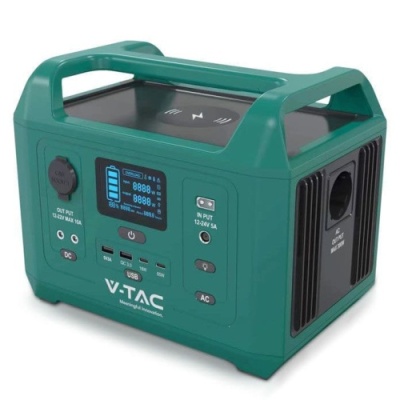 зарядна станція power station v-tac vt-606n, 600w(1kw peak), 576wh, qc 18w, pd 65w, dc, lifepo4 (eu) 