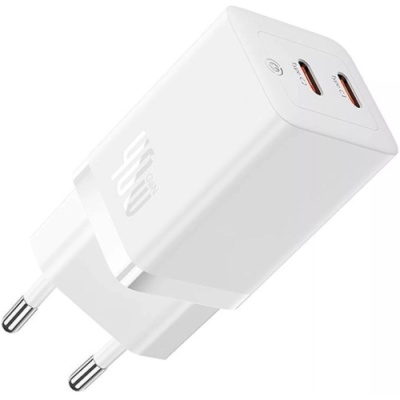 мережевий зарядний пристрій baseus gan5 pro fast charger eu (ccgp180102) 2type-c/40w/pd (білий) 