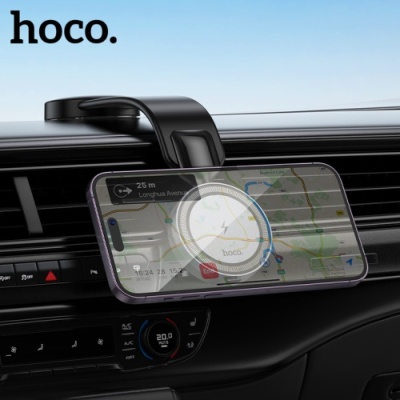 Автотримач Hoco HW29 Magnetic Ring Wireless 15W (Чорно-Сiрий)
