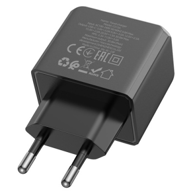 мережевий зарядний пристрій hoco cs15a 1type-c/30w/pd (чорний) 