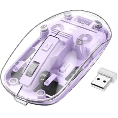 мишка бездротова hoco gm29 mysterious dual-mode (2.4g+ bluetooth) silent (фіолетовий) 