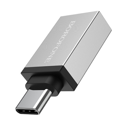 перехідник borofone bv3 otg usb 3.0 - type-c (сталевий) 