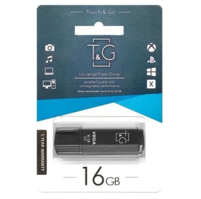 usb флеш-накопичувач tg 16gb vega 121 (чорний) 