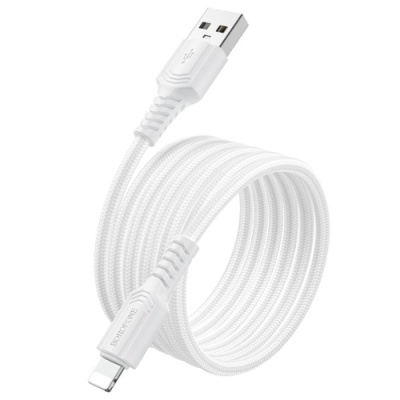 кабель borofone bx116 usb - lightning 2.4a/1м (бiлий) 