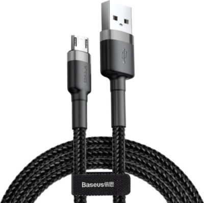 кабель baseus cafule usb - microusb 2a/3m (camklf-hg1) (black-grey) 