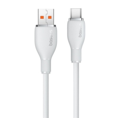 кабель baseus pudding series fast charging cable usb - type-c 100w/2m (p10355703221-01) (white) 