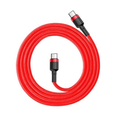 кабель baseus cafule type-c - type-c 60w/1m (catklf-g09) (red-black) 