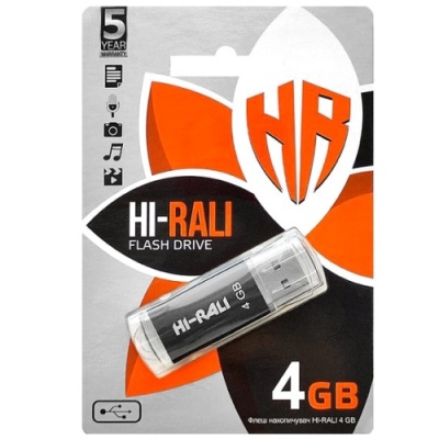 usb флеш-накопичувач hi-rali rocket 4gb (чорний) 