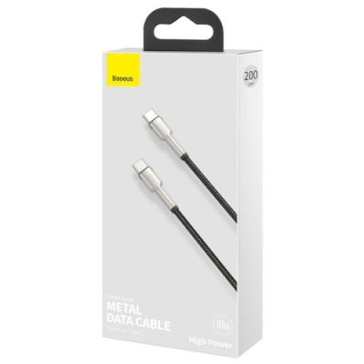 кабель baseus cafule metal (pd) type-c - type-c 100w 5a/2m (catjk-d01) (black) 