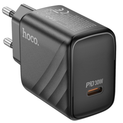 мережевий зарядний пристрій hoco cs22a 1type-c/30w/pd (чорний) 