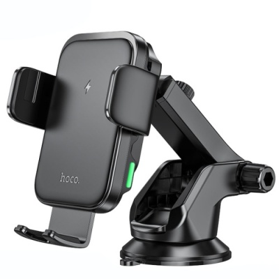 Автотримач Hoco HW11 з безпровідним зарядним пристроєм (Чорний)