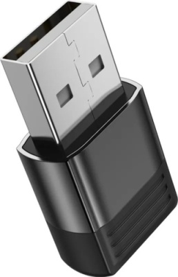 перехідник borofone bv18 usb 2.0 male - type-c female (чорний) 5v-3a max 
