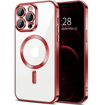 Купить чохол tpu metallic full camera with magsafe для apple iphone 13 pro (red) онлайн