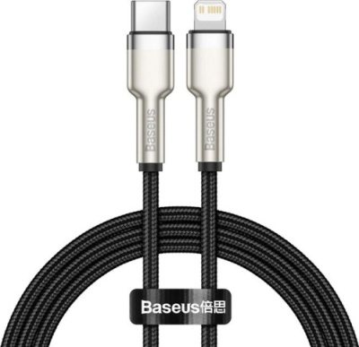 кабель baseus cafule metal (pd) type-c - lightning 20w/1m (catljk-a01) (black) 