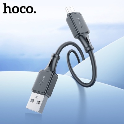 кабель hoco x101 silicone usb - microusb 2.4a/1m (чорний) 