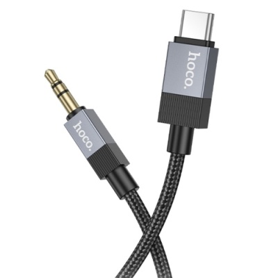 перехідник hoco upa32b type-c - jack 3.5 plug (1m) (чорний) 