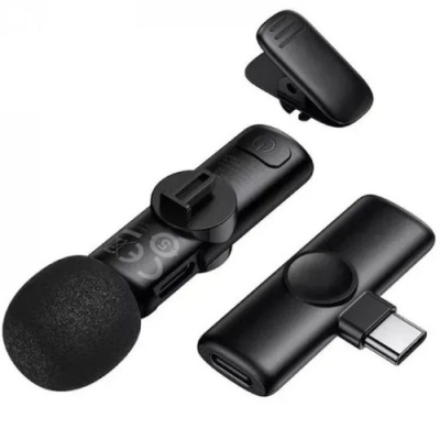 мікрофон петличний бездротовий borofone bfk16 type-c (чорний) 