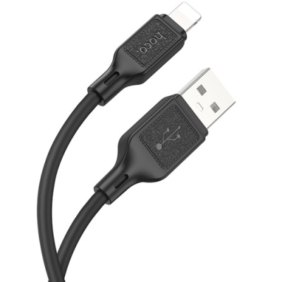 кабель hoco x90 cool silicone usb - lightning 2.4a/1m (чорний) 
