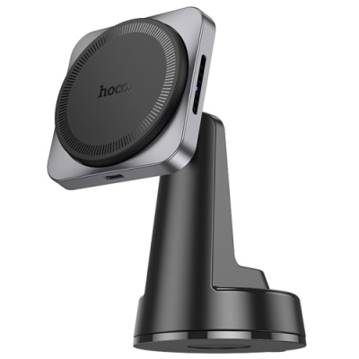 Автотримач Hoco HW16 з безпровідним зарядним пристроєм (Чорно-сірий)