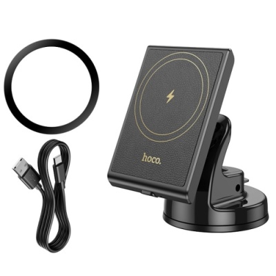 Автотримач Hoco HW20 з безпровідним зарядним пристроєм (Чорний)