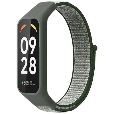 ремінець для xiaomi mi band 8 active/redmi smart band 2 nylon (dark olive) 