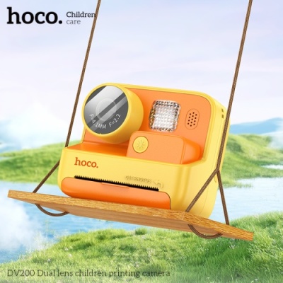 дитячий фотоапарат hoco dv200 з миттєвим друком (жовтий) 