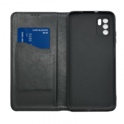Купить чохол-книжка leather fold для xiaomi poco m3 pro/ poco m3 pro 5g/ redmi note 10 5g (чорний) онлайн