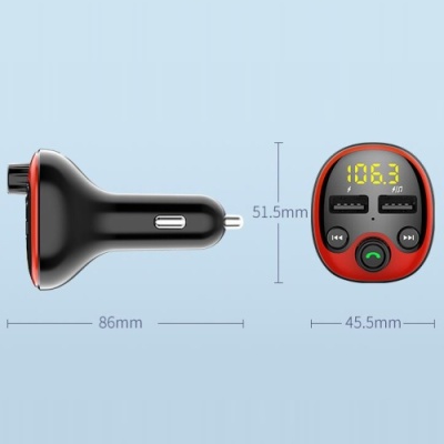 FM Модулятор SkyDolphin SZ20 Bluetooth/TF Card/LED/2USB/3.1A/15.5W (Чорний)