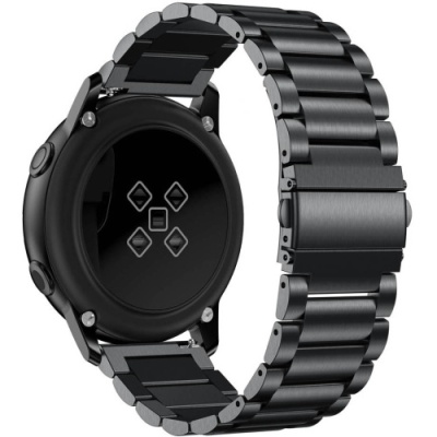 ремінець універсальний stainless steel для samsung/amazfit/xiaomi (20mm) (black) 
