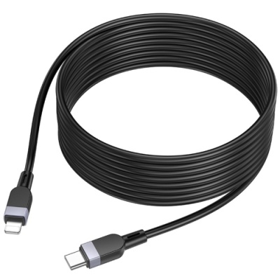 кабель hoco x109 silicone (pd) type-c - lightning 27w/3m (чорний) 