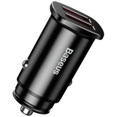 Автомобільний Зарядний Пристрій Baseus Square Metal (CCALL-DS01) 2USB/30W/QC3.0 (Black)