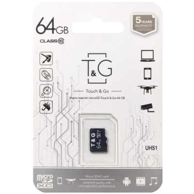 карта пам'яті tg microsdxc 64gb uhs-1 10 class (чорний) 