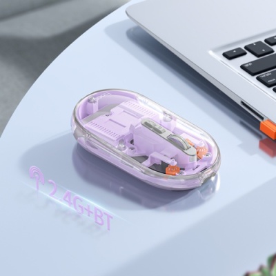 мишка бездротова hoco gm35 general dual-mode silent (battery version) (фіолетовий) 