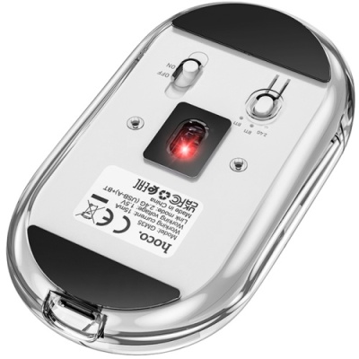 мишка бездротова hoco gm35 general dual-mode silent (battery version) (сірий) 