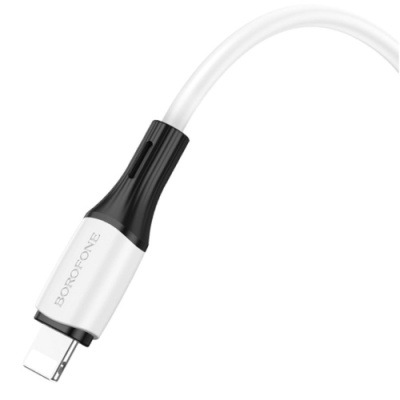 кабель borofone bx79 silicone usb - lightning 2.4a/1m (білий) 