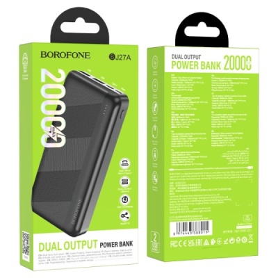 додаткова батарея power bank borofone bj27a 20000 mah (чорний) 