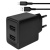 мережевий зарядний пристрій earldom es-eu44m 2usb/2.4a/12w + (usb - micro) (чорний) 