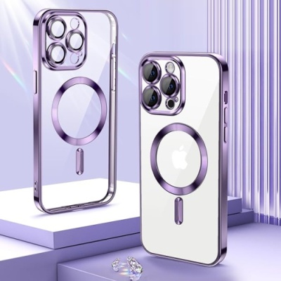 Купить чохол tpu metallic full camera with magsafe для apple iphone 13 pro (dark purple) онлайн