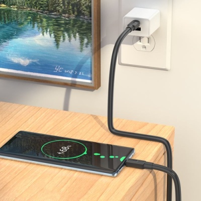 кабель hoco x84 solid (pd) type-c - type-c 60w 3a/1m (чорний) 