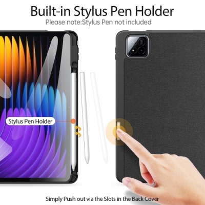 Купить чохол dux ducis domo для xiaomi pad 7/ pad 7 pro/ pad 8/ pad 8 pro with stylus pen holder & auto sleep wake (black) онлайн