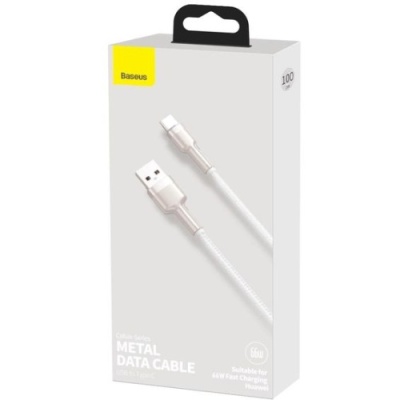 кабель baseus cafule metal usb - type-c 66w/1m (cakf000102) (white) 