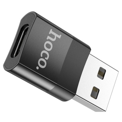 перехідник hoco ua17 otg usb 2.0 male - type-c female (чорний) 