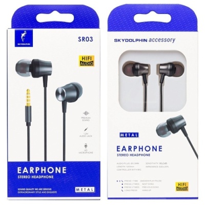 навушники skydolphin sr03 with mic gray 