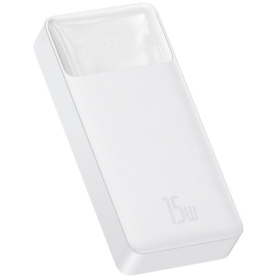 додаткова батарея power bank baseus bipow digital display 15w 20000mah overseas edition white (ppbd050102) 