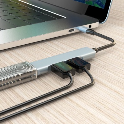 usb hub earldom et-hub10 type-c to 3in1 usb 3.0 hub (сірий) 