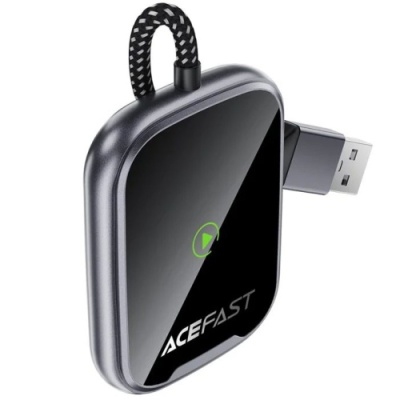Адаптер бездротовий автомобільний ACEFAST QC1 (CarPlay/Android Auto/адаптер Type-C) (сірий)