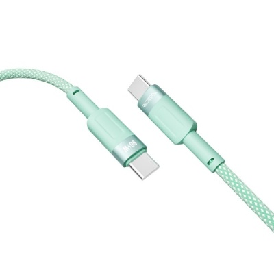 кабель ridea rc-cp43 colorpro type-c - type-c 60w 1.2m (зелений) 