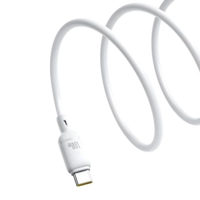 кабель baseus silky series fast charging usb - type-c 100w/2m (p10377703213-01) (white) 